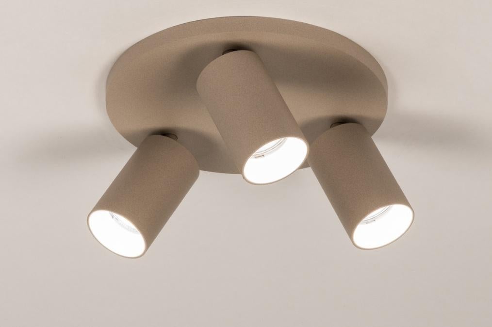 plafondlamp spots champagne rond hoekbank bed keuken lamp, Ophalen of Verzenden, Nieuw