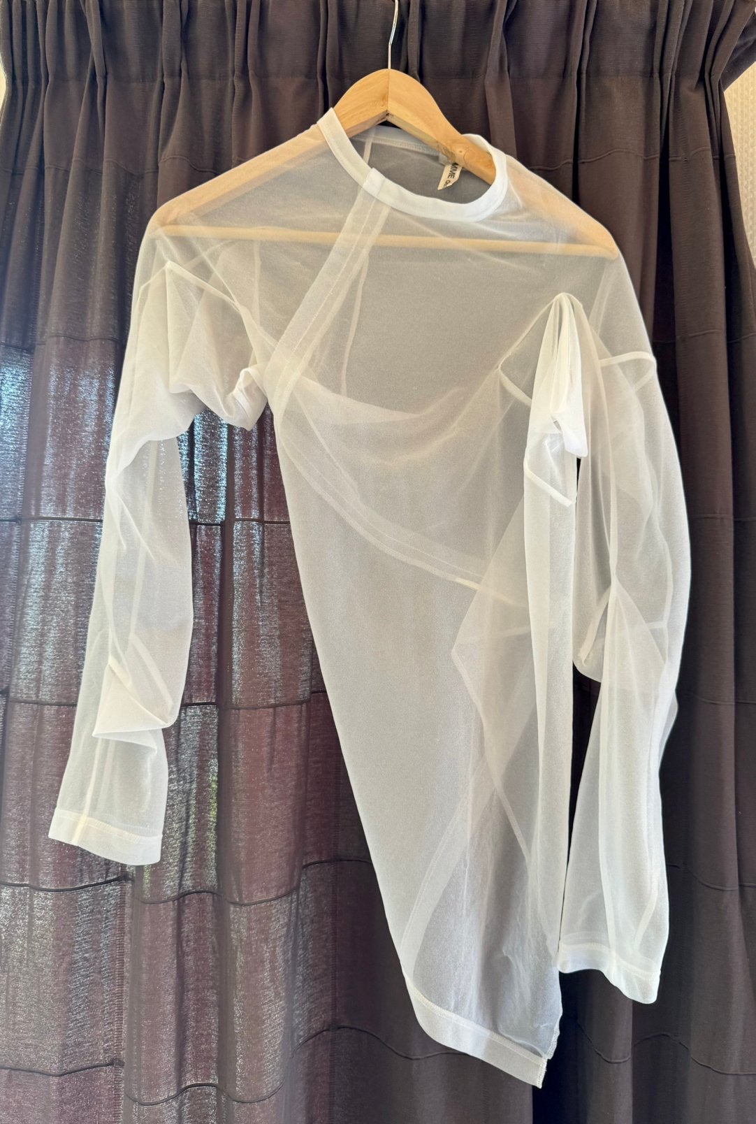 COMME DES GARCONS Avant Garde Mesh Tulle Top Long Sleeve S, Wit, Ophalen of Verzenden, Zo goed als nieuw, Lange mouw