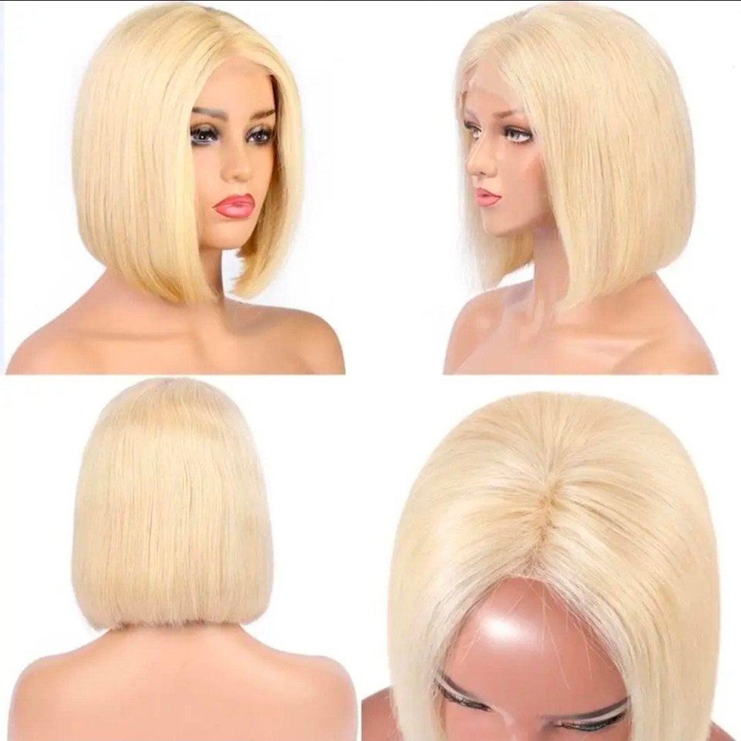 10 inch blond bob wig / pruik 100% menselijke haar, Ophalen of Verzenden, Nieuw, Pruik of Haarverlenging