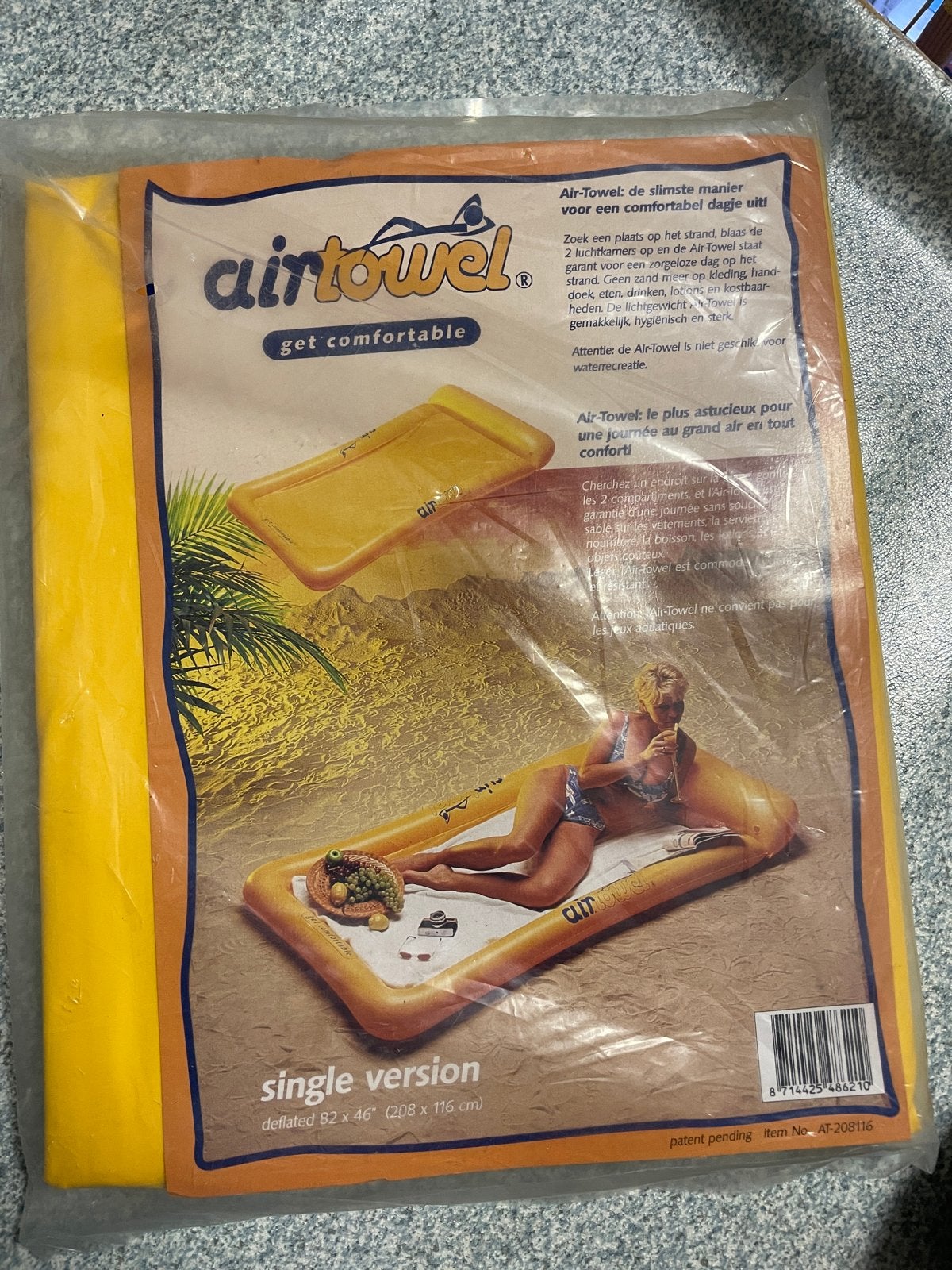 Air towel voor op het strand, Ophalen
