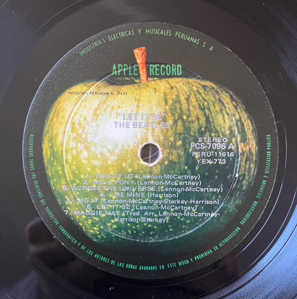 Let it be LP PERU Apple Beatlea, Cd's en Dvd's, Verzenden, Zo goed als nieuw, 12 inch