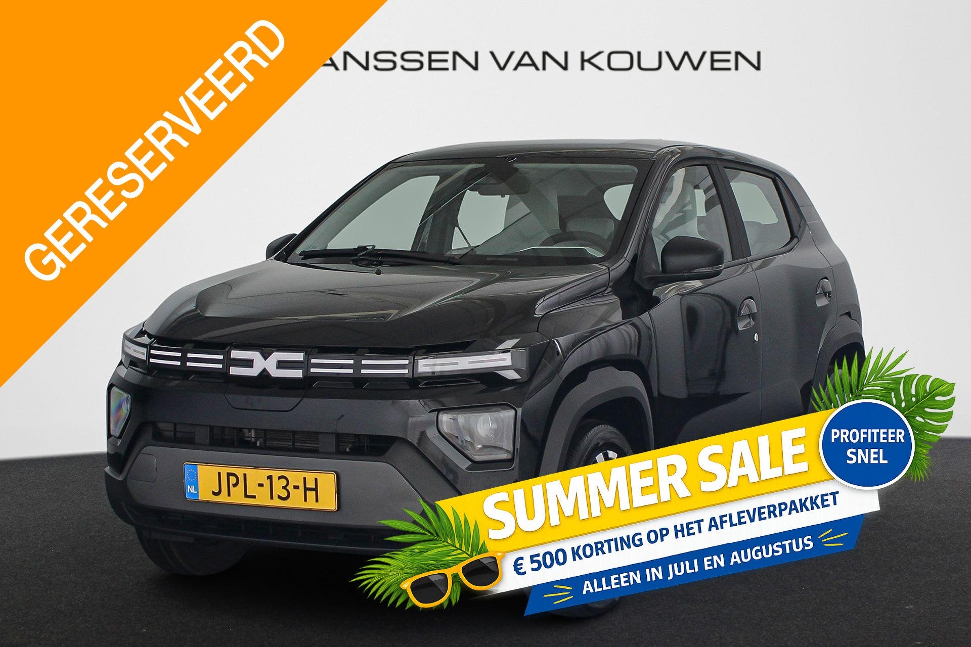 Dacia Spring Expression 65 26.8 kWh Airco Cruise Control, Auto's, Dacia, Stof, Gebruikt, Zwart, 4 stoelen