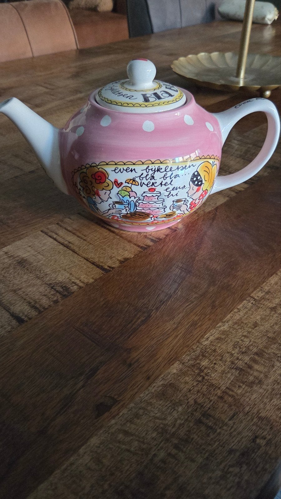 Roze blond amsterdam theepot, Ophalen of Verzenden