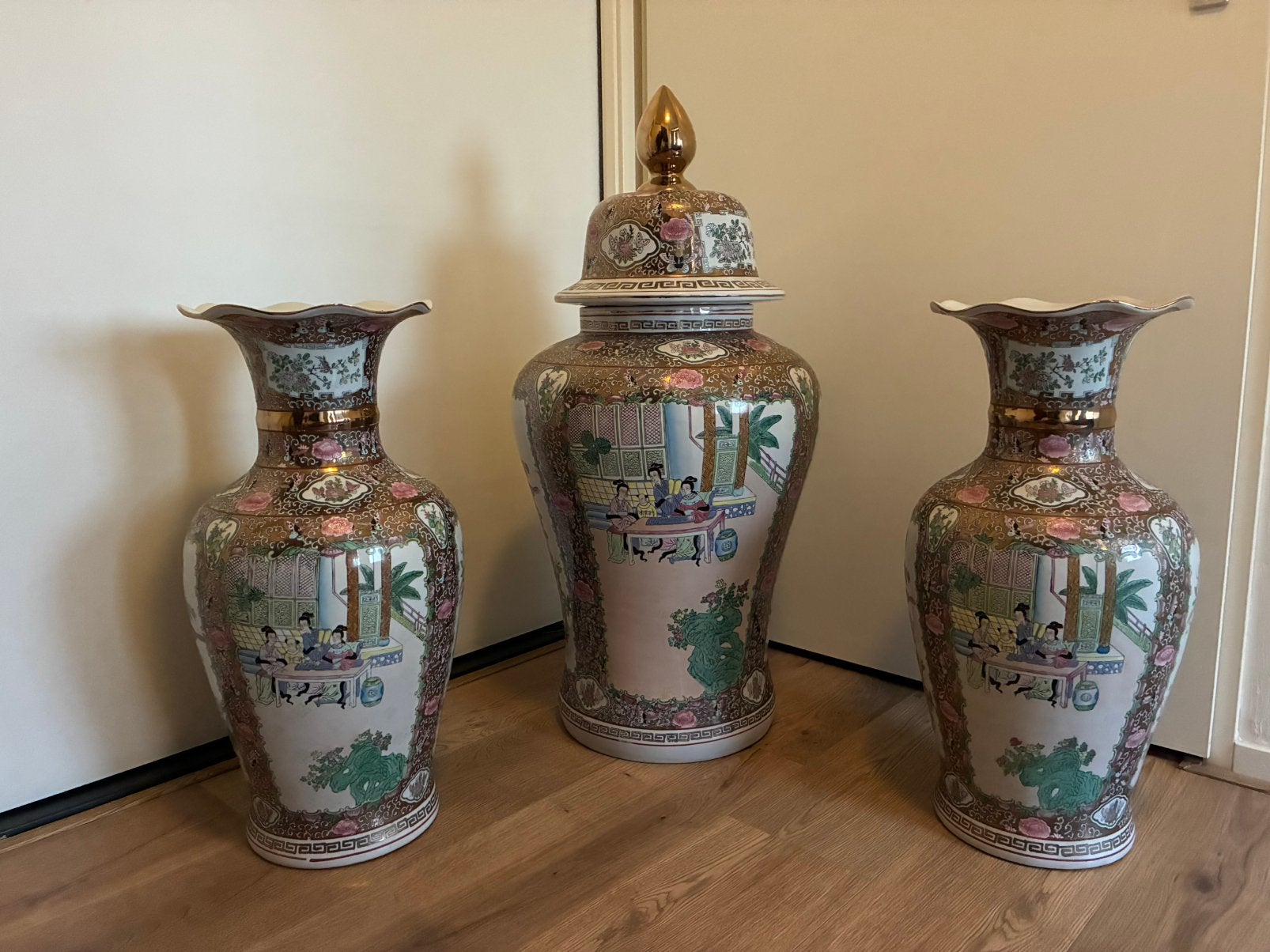 Prachtig 3-Delige set XXL Chinese vazen, Ophalen