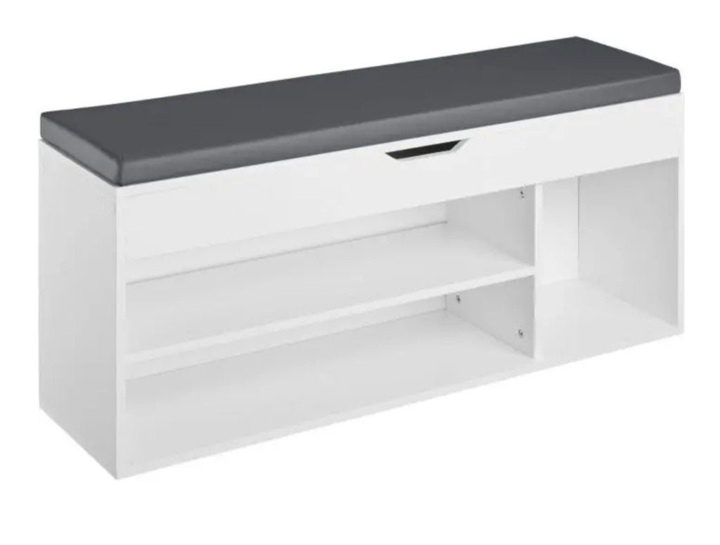 tectake Schoenenkast Natalya met zitbank, Ophalen, Gebruikt, Wit / hout / grijs / modern
