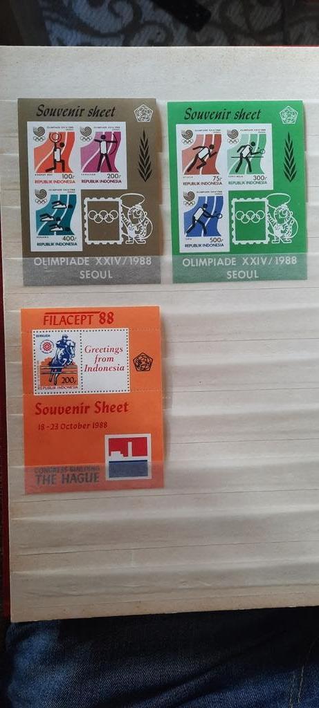 Indonesië  bloks -  Olympische Spelen Seoul 1988, Postzegels en Munten, Ophalen of Verzenden, Zuidoost-Azië