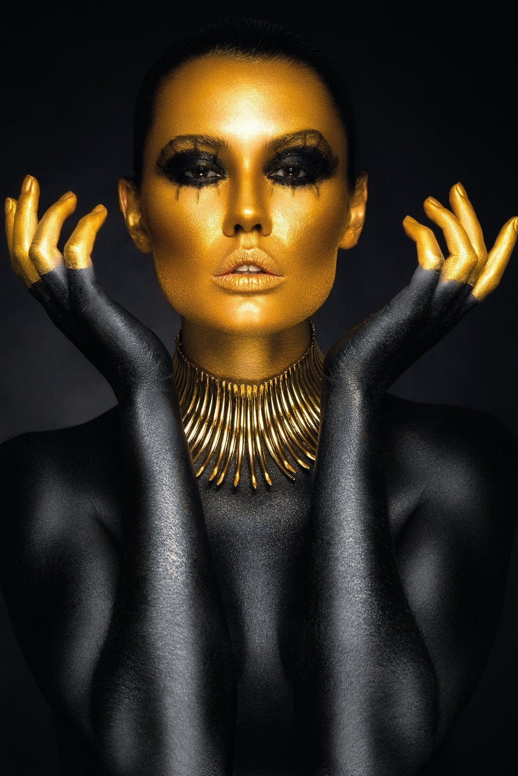 Luxe Plexiglas Schilderij "Gold Woman" – XXL 180x120 cm, Ophalen, Zo goed als nieuw, Schilderij, 100 tot 125 cm