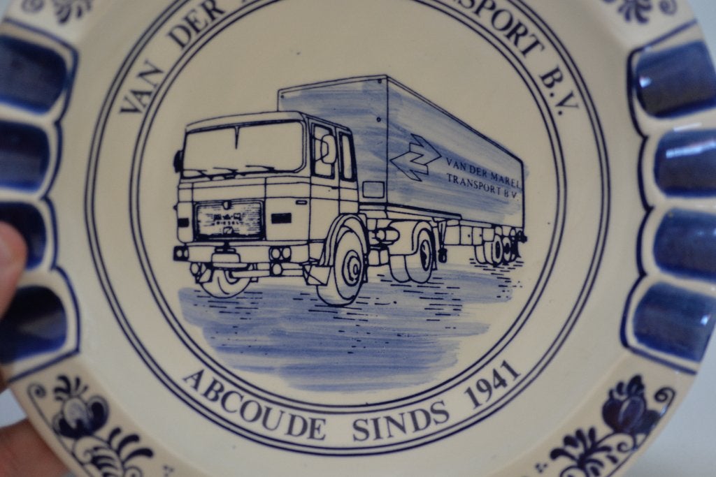 Van der Marel transport Abcoude asbak Royal Delfts MAN truck, Verzamelen, Ophalen of Verzenden, Zo goed als nieuw, Auto's