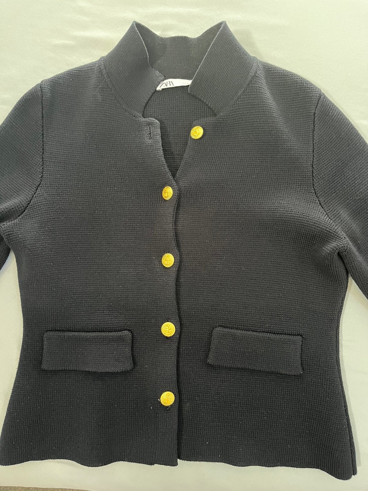 Net vest/ stretch jasje ZARA  maat M donkerblauw, Ophalen of Verzenden, Zo goed als nieuw, Maat 38/40 (M), Blauw