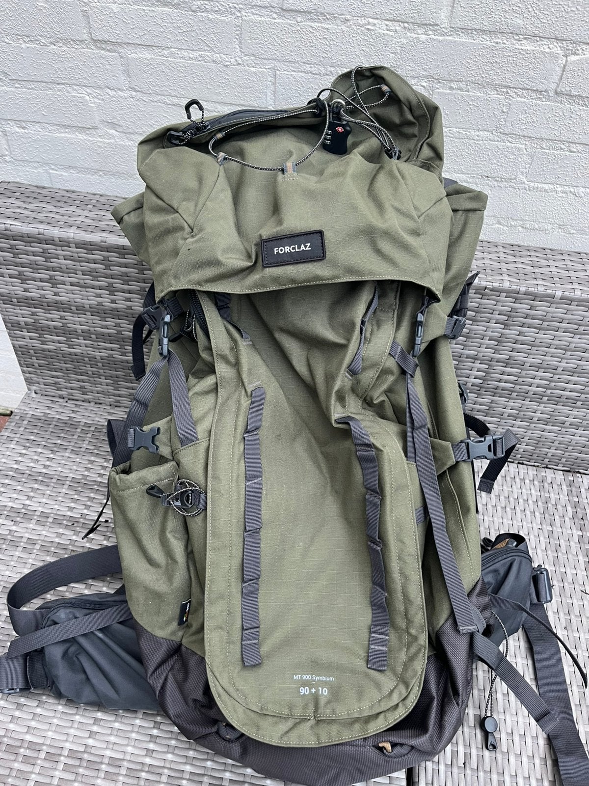 Decathlon forclaz 90+10 backpack, Ophalen of Verzenden, Zo goed als nieuw, Groen, 30 cm of meer