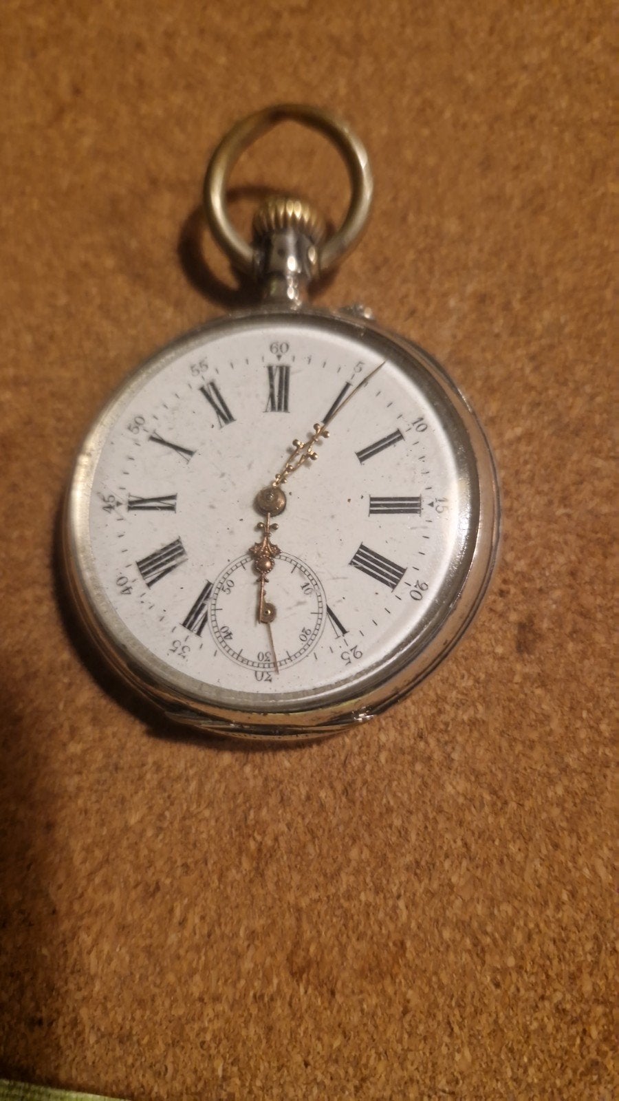 Antieke 800 gehalte verzilveren herenhorloge loopt perfect, Overige merken, Zakhorloge, Staal, 1960 of later