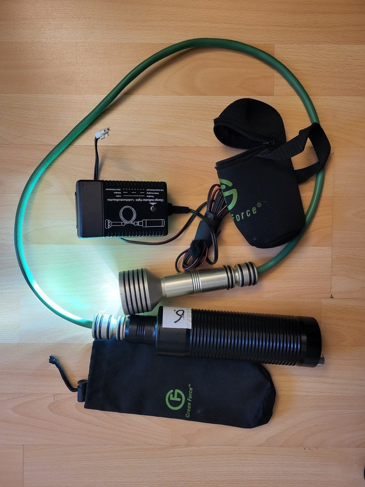 Greenforce duiklamp met Tristar lampkop, Watersport en Boten, Ophalen of Verzenden, Gebruikt, Duiklamp