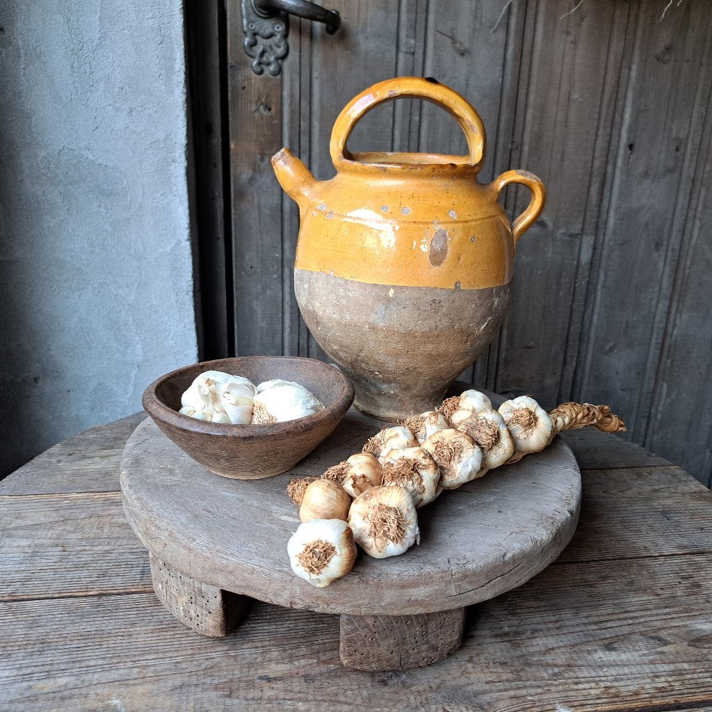 Mooie oude brocante Franse confitpot kruik pot oker *Etage3*, Ophalen of Verzenden, ., ., .