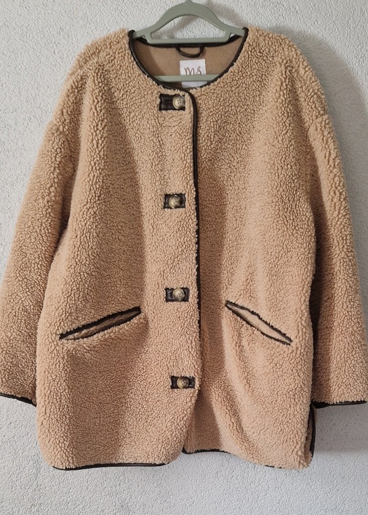 Super leuke teddy jack Maat 50, Kleding | Dames, Verzenden, Beige, MS Mode, Jas of Mantel