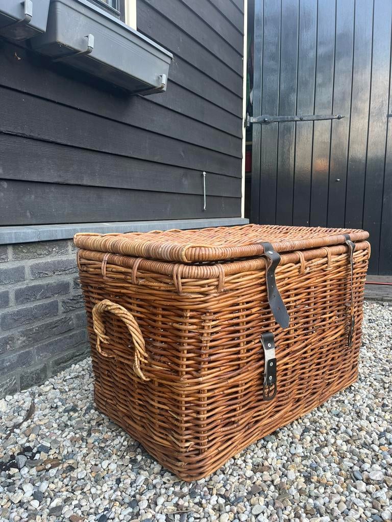 Rieten mand, Huis en Inrichting, Woonaccessoires | Schalen en Manden, Ophalen, Mand, Zo goed als nieuw, Riet