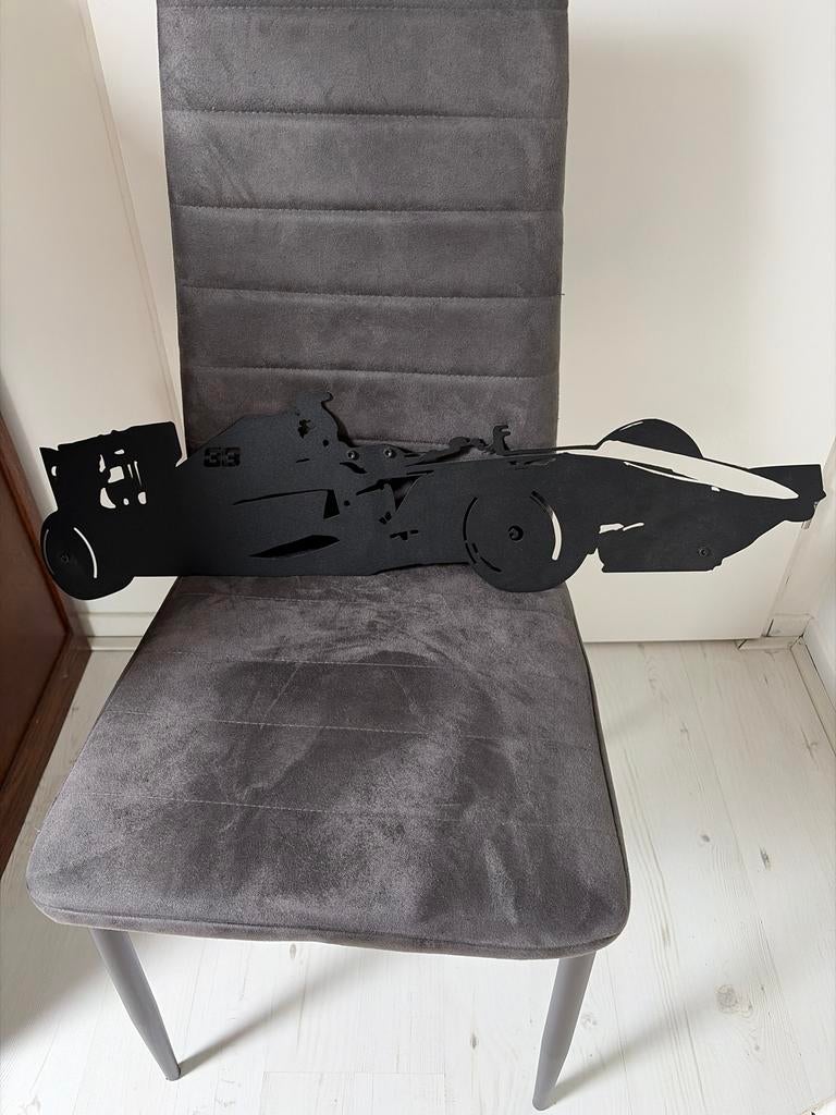 Formule 1 Race Auto Wanddecoratie - Metaal Zwart, Huis en Inrichting, Woonaccessoires | Overige, Ophalen, Zo goed als nieuw