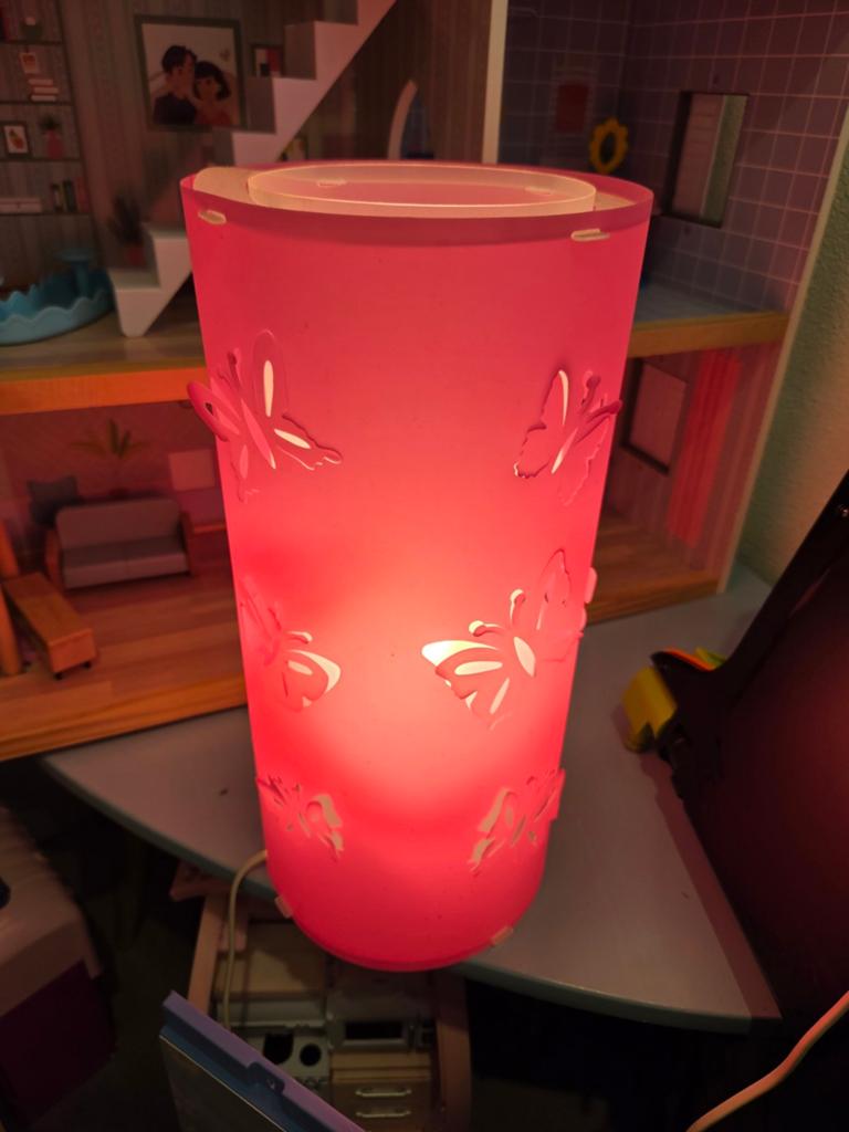 Roze Vlinder Tafellamp - Perfect voor Kinderkamer, Ophalen