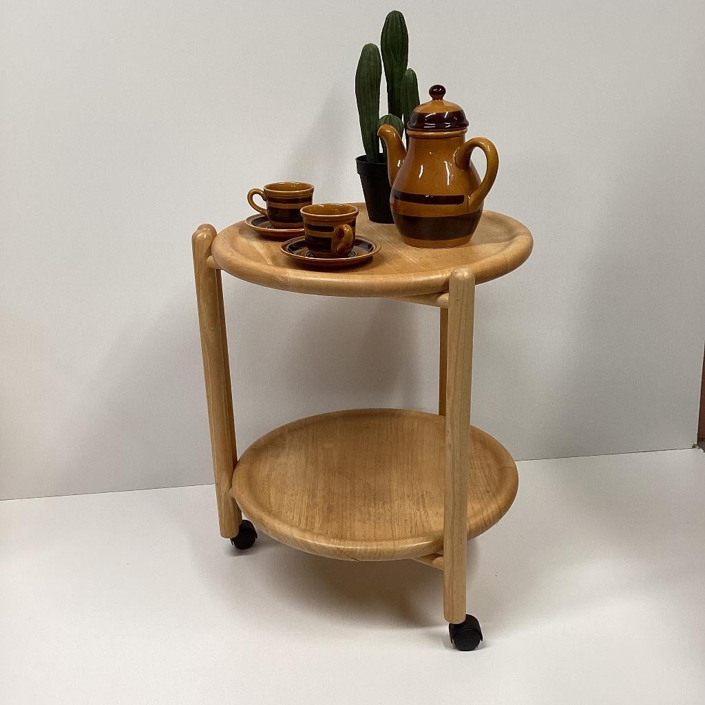 Ronde tafel, uitklapbaar, Minder dan 50 cm, Gebruikt, Jens H . Quistgaard, uitklapbare tafel, ronde tafel, bijzettafel, Minder dan 75 cm