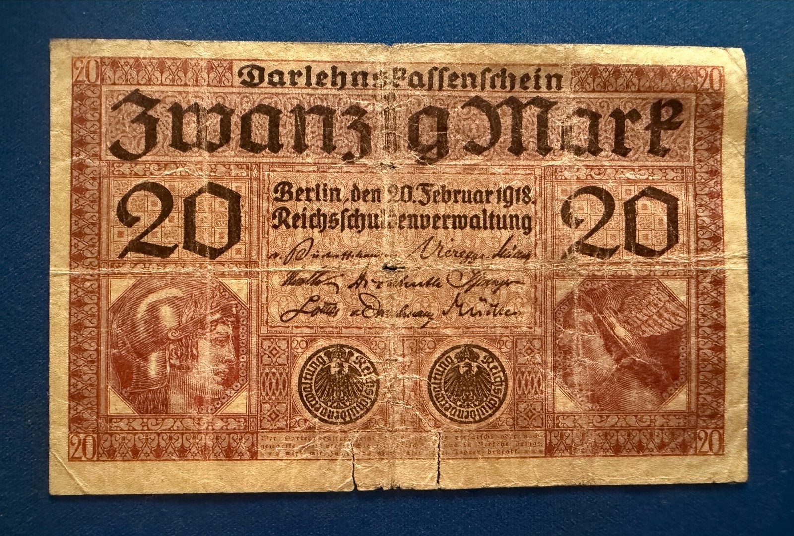 20 Mark Darlehnskassenschein 1918 Duitsland, Ophalen of Verzenden, Overige landen, Los biljet