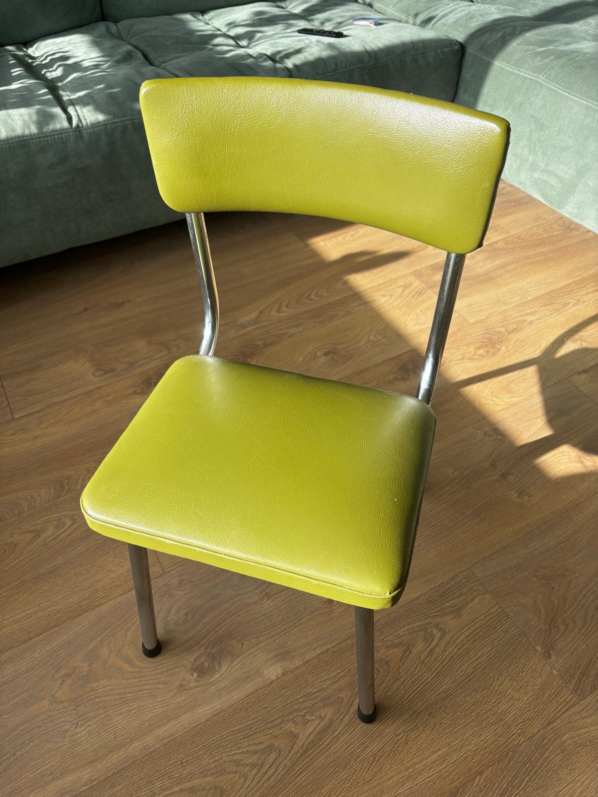 Vintage Groene Stoel met Chromen Poten, Ophalen
