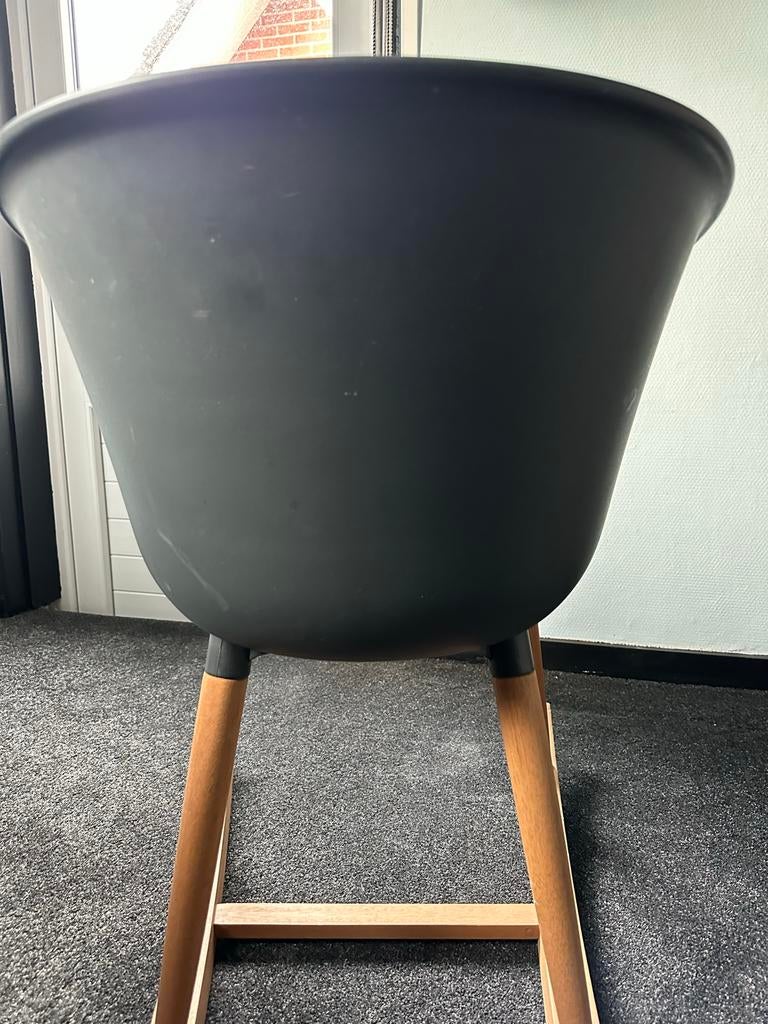 Moderne grijze stoelen  schommel  houten onderstel, Ophalen, Drie, Zo goed als nieuw, Grijs