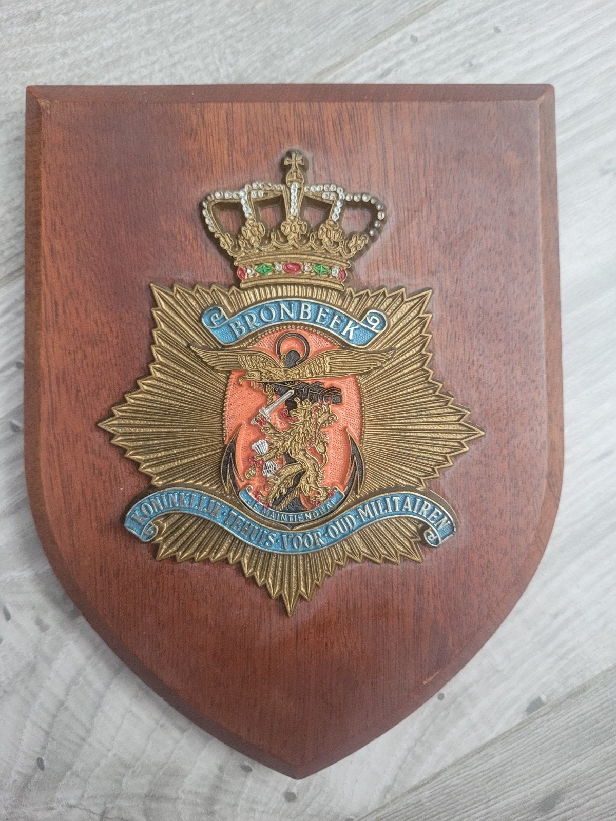 Wapenschild Bronbeek Kon.Tehuis Oud-Militairen Plaquette, Verzamelen, Ophalen of Verzenden, Landmacht, Nederland, Overige typen