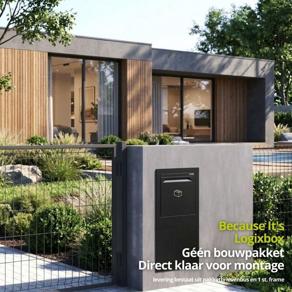 Logixbox - Pakketbrievenbus - Inbouw -- ACTIE, Tuin en Terras, Brievenbussen, Nieuw, Staande brievenbus, Staal, Inbouw, Ophalen of Verzenden