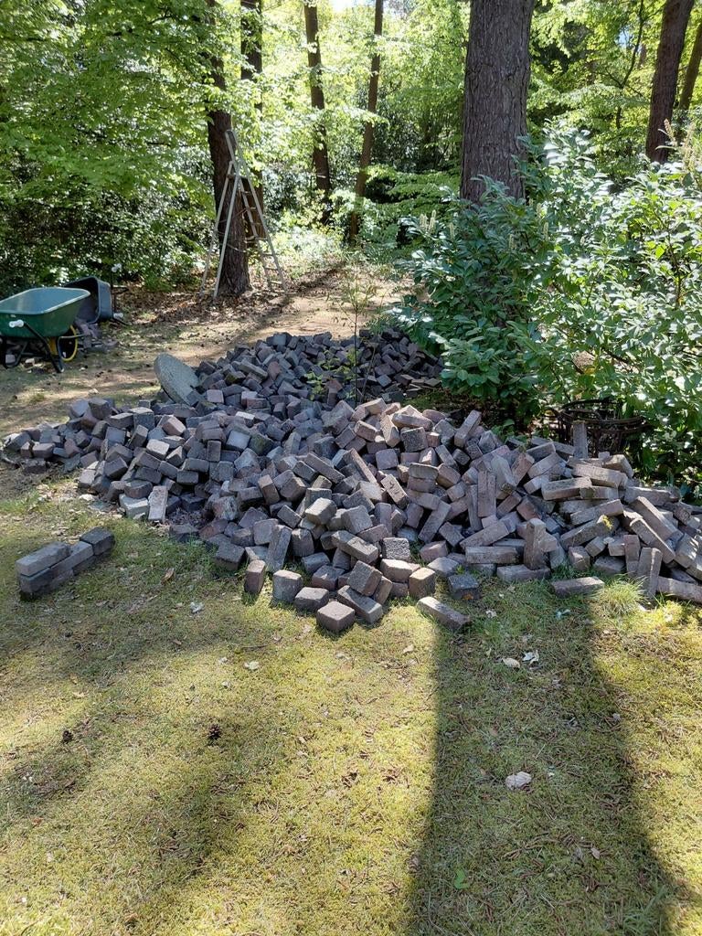 Gratis terrasklinkers (30 a 35 m2) wegens terrasrenovatie, Tuin en Terras, Tegels en Klinkers, Ophalen, Gebruikt, Klinkers, 10 m² of meer