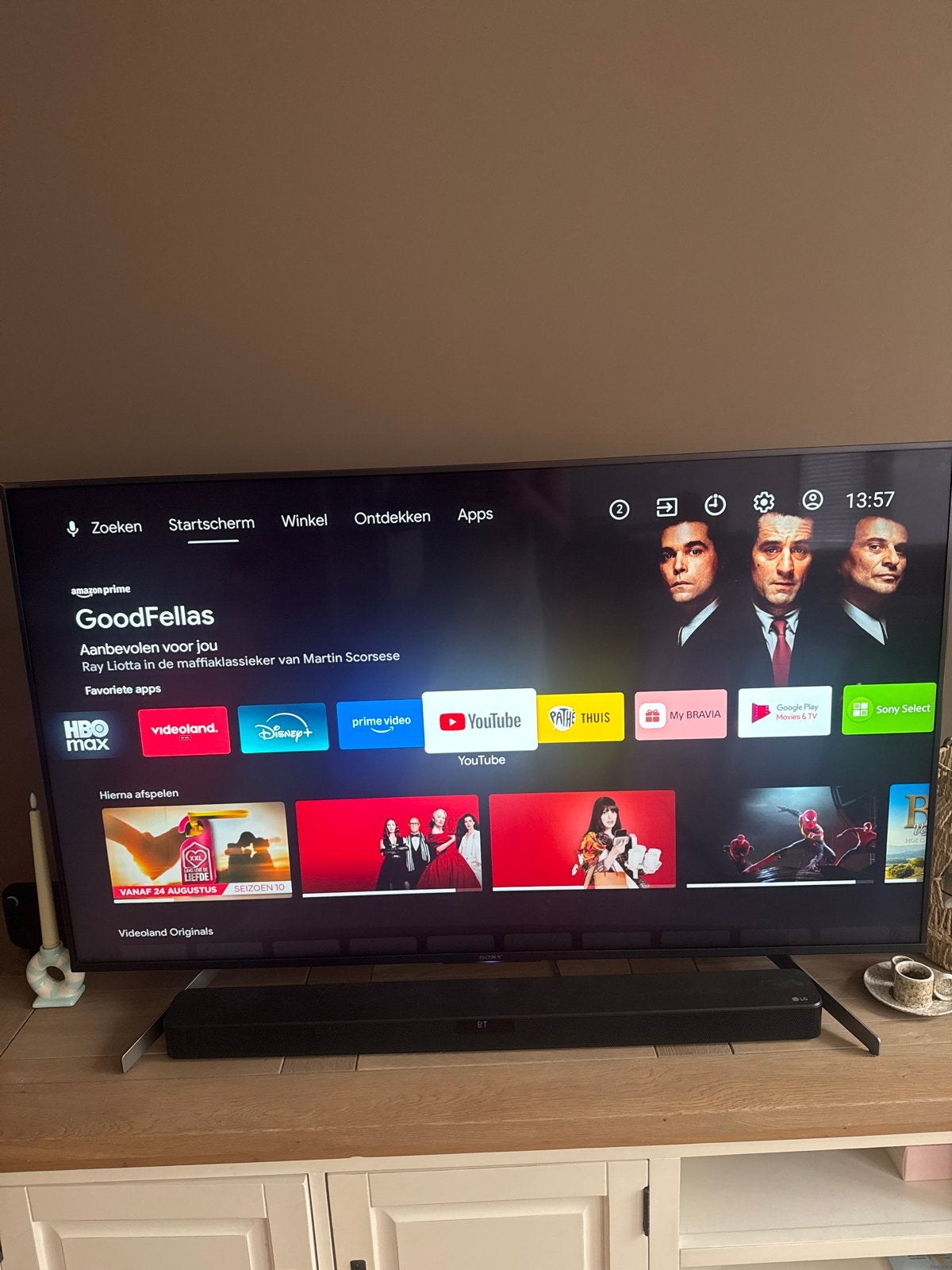 55 inch Smart TV van Sony - Netflix, Disney+, Ophalen, 50 Hz, Zo goed als nieuw, Smart TV