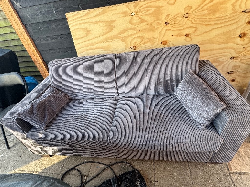 2 persoons rib stof bank, Ophalen, Gebruikt, 75 tot 100 cm, Stof