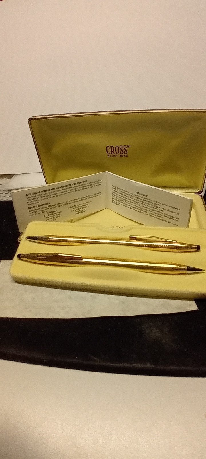 CROSS. Set gouden ballpen en vulpotlood 14 k goud,rolled gol, Ophalen of Verzenden, Zo goed als nieuw, Pennenset, Cross