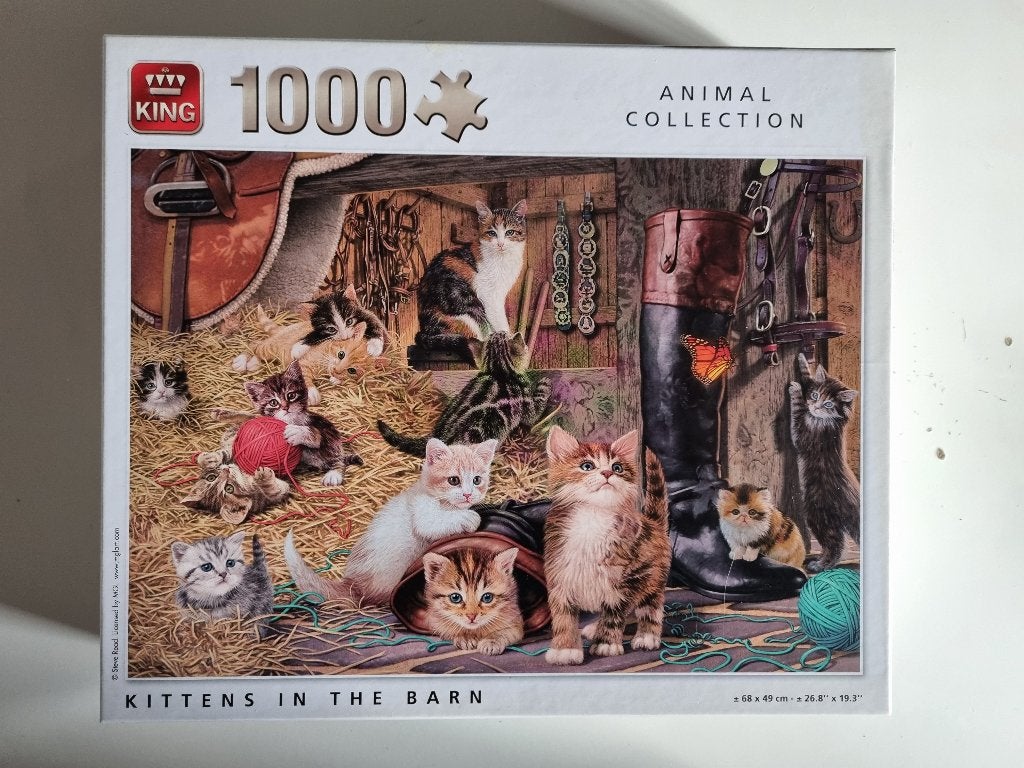 King legpuzzel speelse katten, Ophalen of Verzenden, 500 t/m 1500 stukjes, Zo goed als nieuw, Legpuzzel