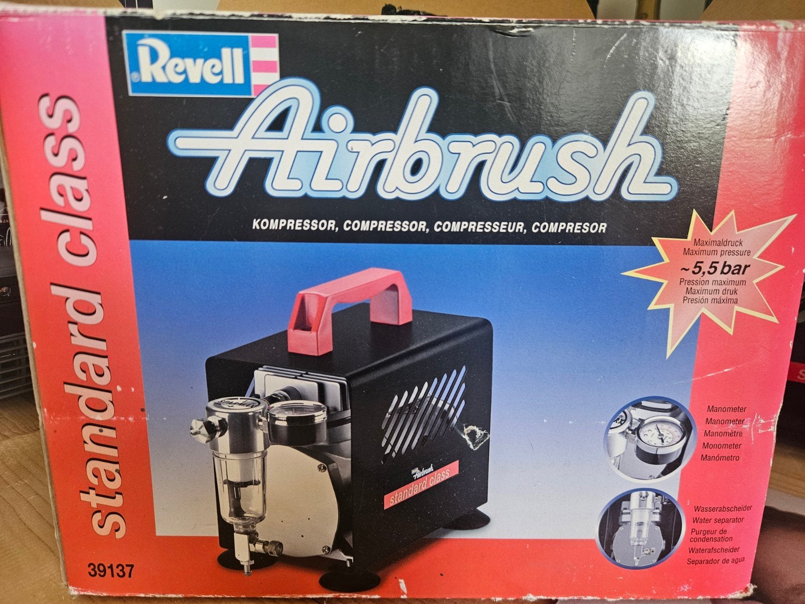 Revell Airbrush Compressor Standard Class met toebehoren, Hobby en Vrije tijd, Ophalen, Gebruikt, Airbrush en Toebehoren