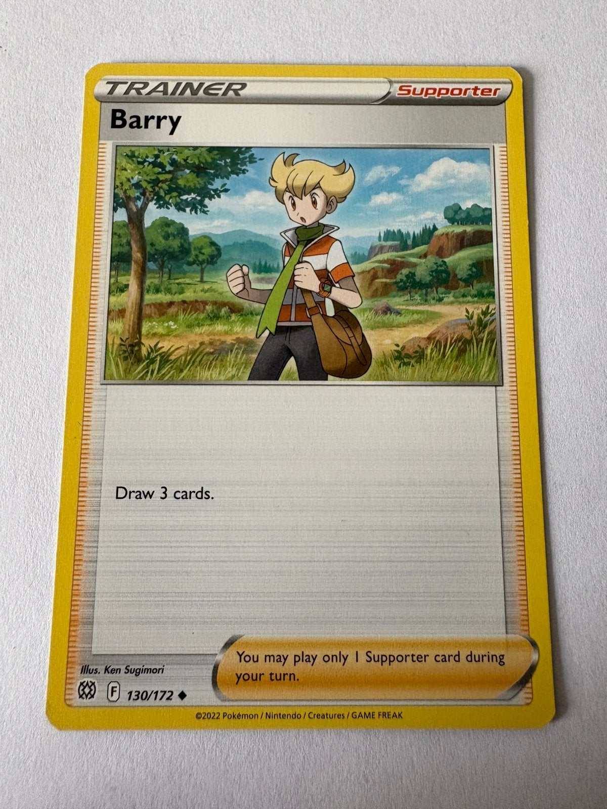 Pokémon kaart TRAINER Supporter Barry, Ophalen of Verzenden, Nieuw, Losse kaart