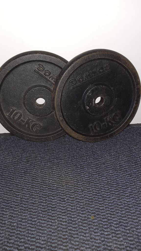 Domyos Halterschijven 10 KG - Set van 2, Ophalen, Gebruikt, Rug, Halterschijven