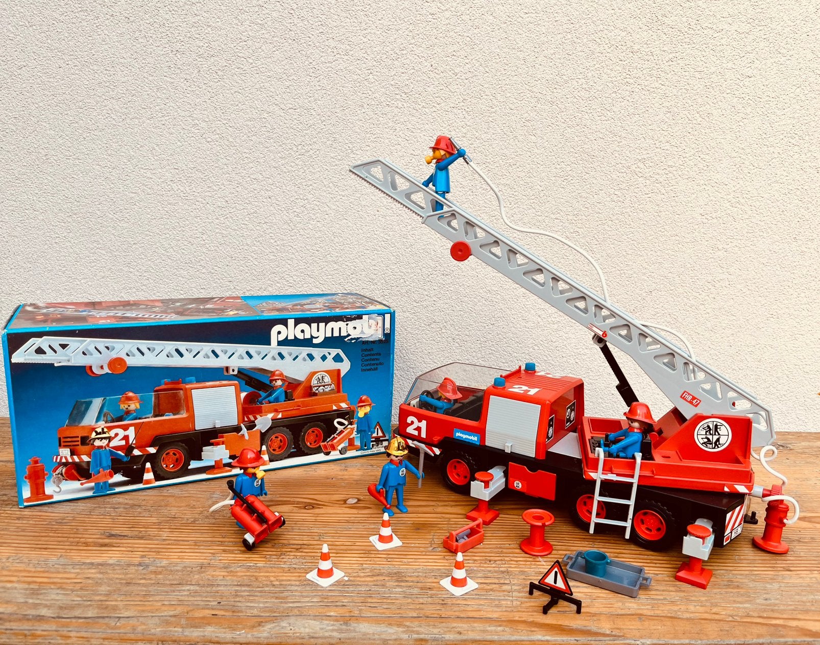 Playmobil 3525 – Vintage Brandweerwagen met originele doos, Complete set, Voertuig, Ophalen of Verzenden, Zo goed als nieuw