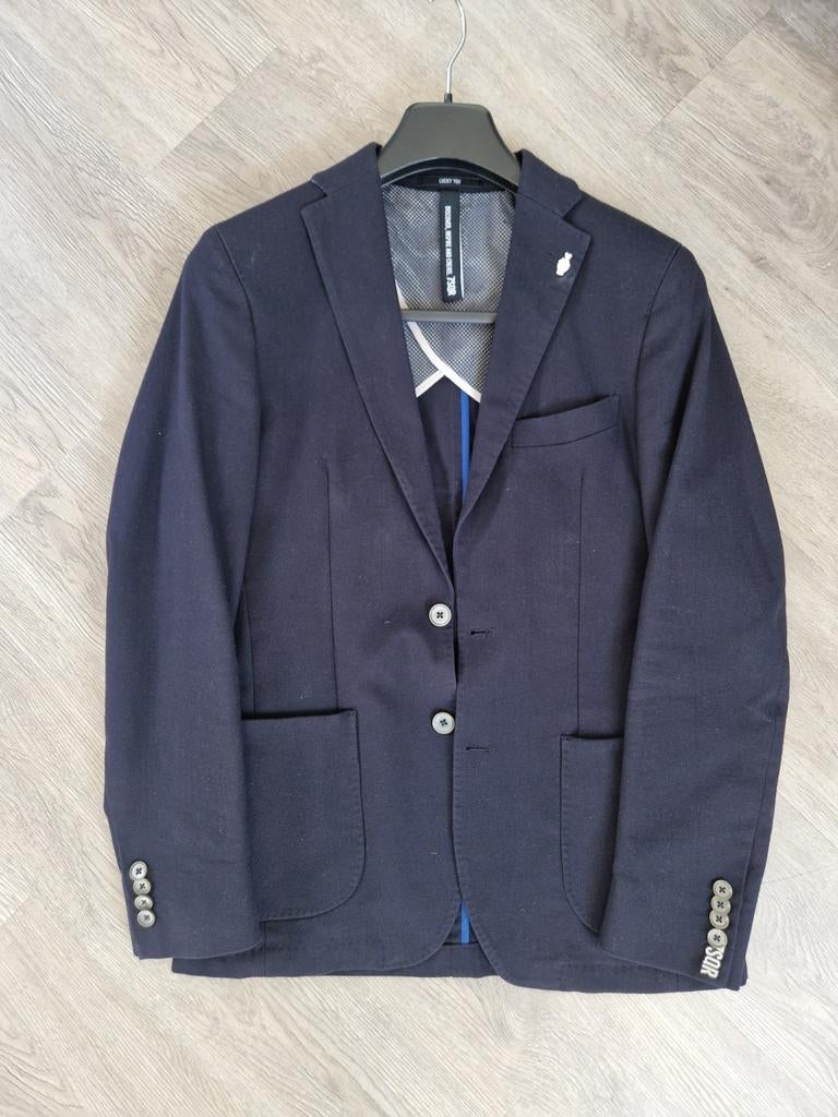 Blauwe heren colbert, Kleding | Heren, Kostuums en Colberts, Ophalen of Verzenden, Zo goed als nieuw, Maat 46 (S) of kleiner, Blauw