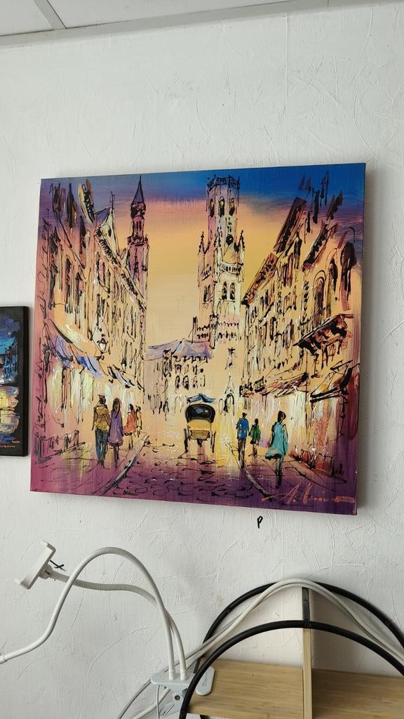 schilderij uit Brugge, Antiek en Kunst, Ophalen of Verzenden