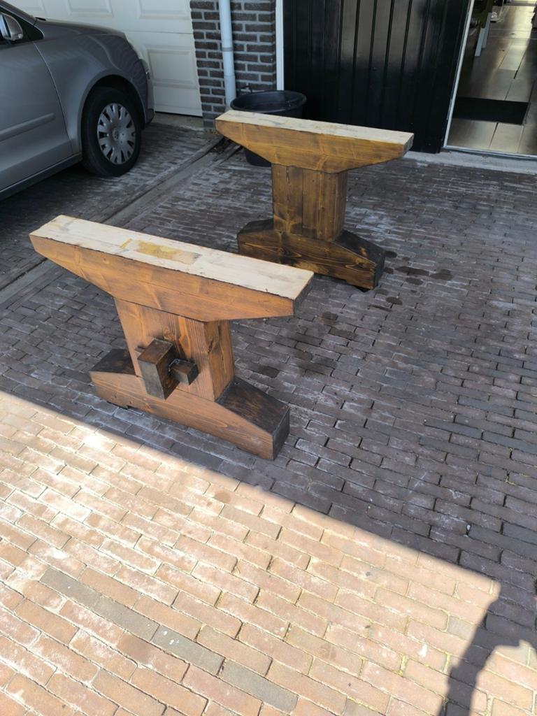 Robuuste houten tafelpoten - Set van 2, Huis en Inrichting, Tafelonderdelen, Ophalen, Tafelpoot, Minder dan 50 cm, Minder dan 50 cm