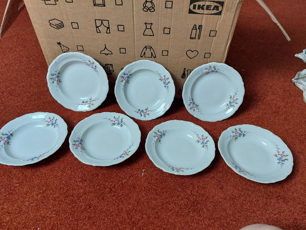 vintage porseleinen diepe borden van het merk Walbrzych, Antiek en Kunst, Antiek | Servies los, Ophalen