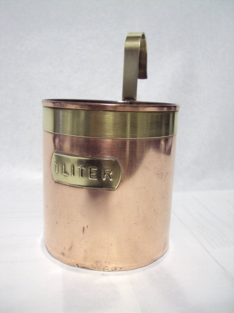 Antieke Koperen Maatbeker "1 Liter", Antiek en Kunst, Ophalen of Verzenden, Koper