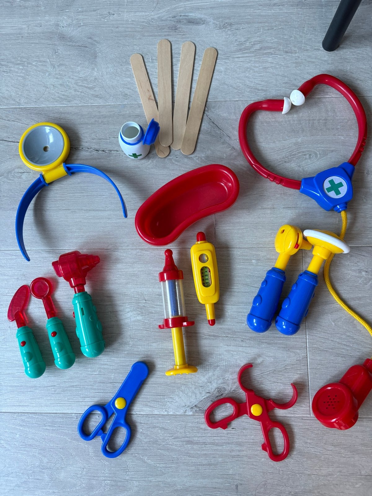 Doktersset met hoestend stethoscoop en accessoires, Ophalen, Gebruikt, Jongen of Meisje