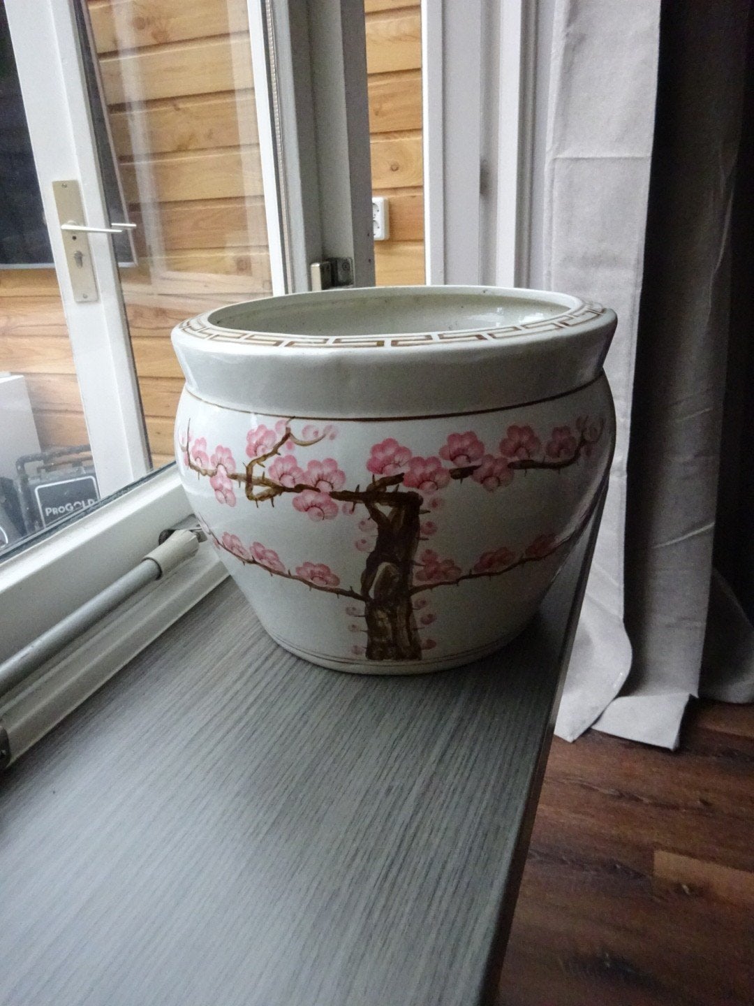 grote Japanse plantenpot, Tuin en Terras, Ophalen, Gebruikt, Rond, Aardewerk
