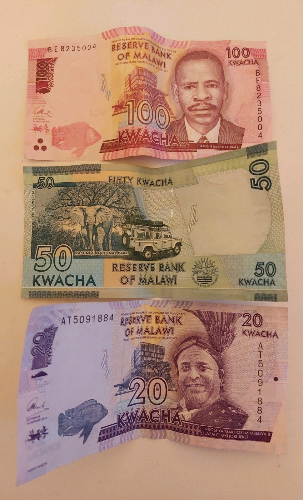Malawi  20 50 100, Ophalen of Verzenden, Overige landen, Setje