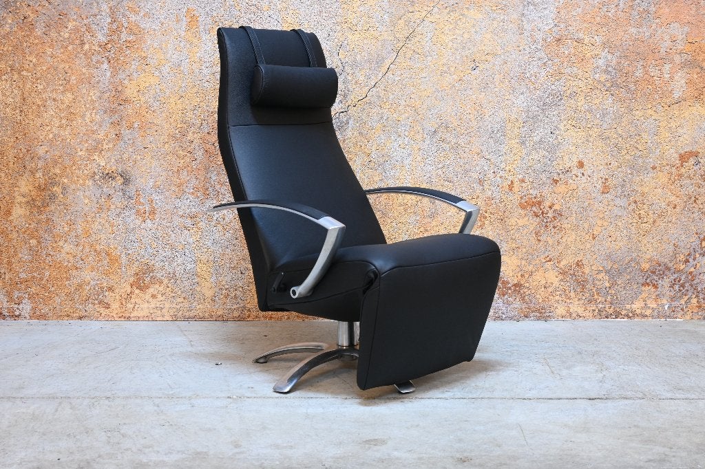 NIEUWbeklede zwarte leren Jori Brainbuilder  relax fauteuil, Jori, 100 tot 125 cm, Ophalen of Verzenden, Jori