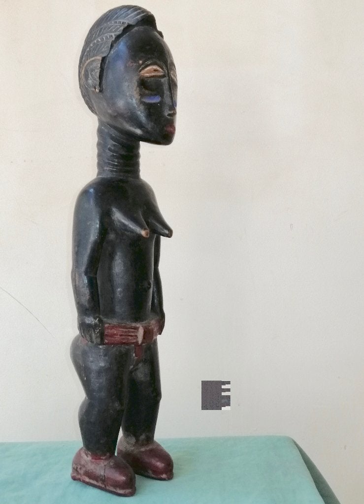 Dream wife figure Baule Afrikaans beeldje, Antiek en Kunst, Hout, Afrika, 39 cm, Ophalen of Verzenden