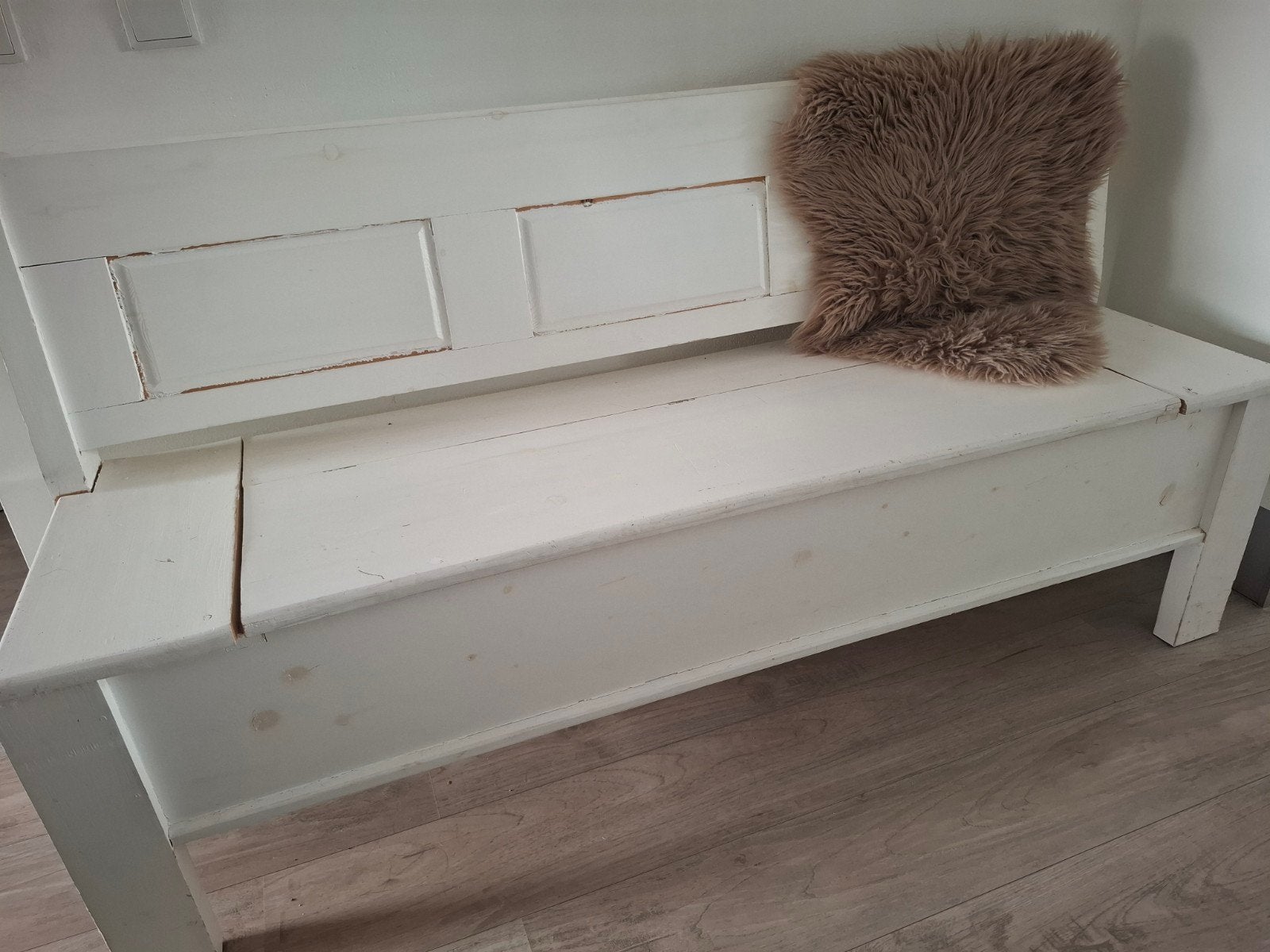 Klepbank wit 170 cm. met opbergruimte, Ophalen, Gebruikt
