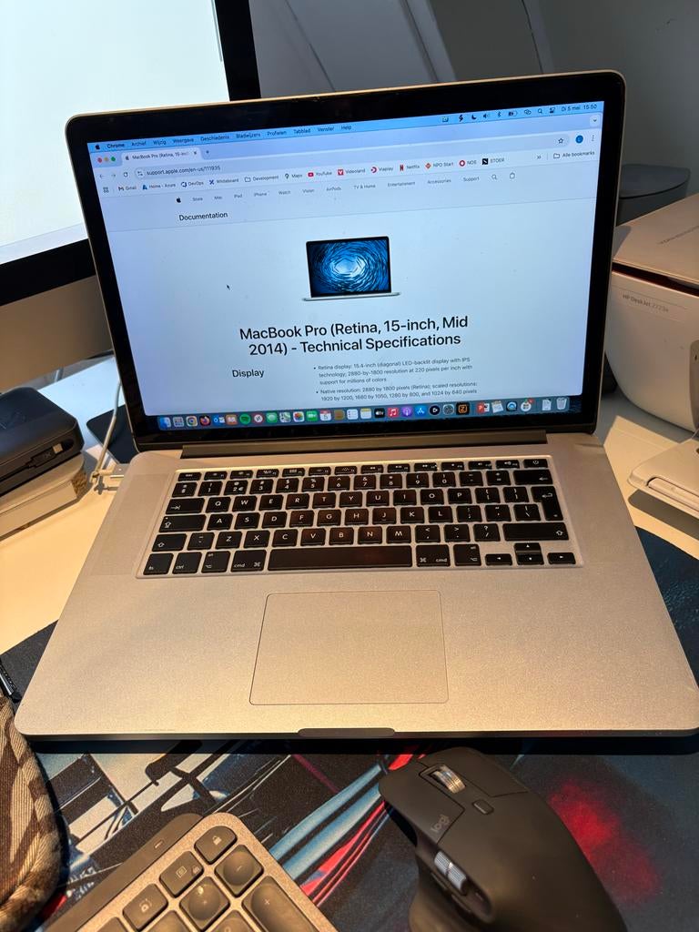 MacBook Pro (Retina, 15-inch, Mid 2014) - 256GB SSD, MacBook Pro, Gebruikt, 256 GB, 2 tot 3 Ghz