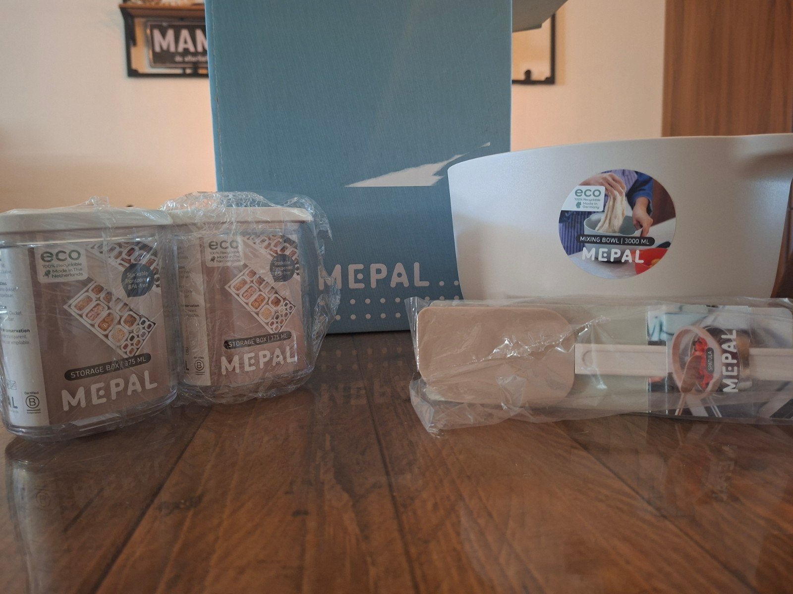 Mepal Keuken Set - Eco Bewaardozen en Mengkom+spatel, Huis en Inrichting, Ophalen, Kunststof, Nieuw, Voorraadpot