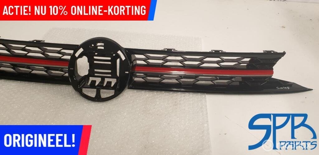 POLO 2G GTI AW1 HOOGGLANS ZWART Grille ROOD GTI LOGO EMBLEEM, Auto-onderdelen, Gebruikt, Volkswagen, Ophalen of Verzenden, Volkswagen